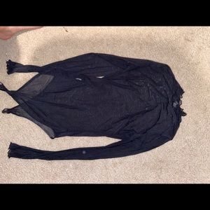 Forever 21 Mesh Longsleeves Going Out Top - SMALL